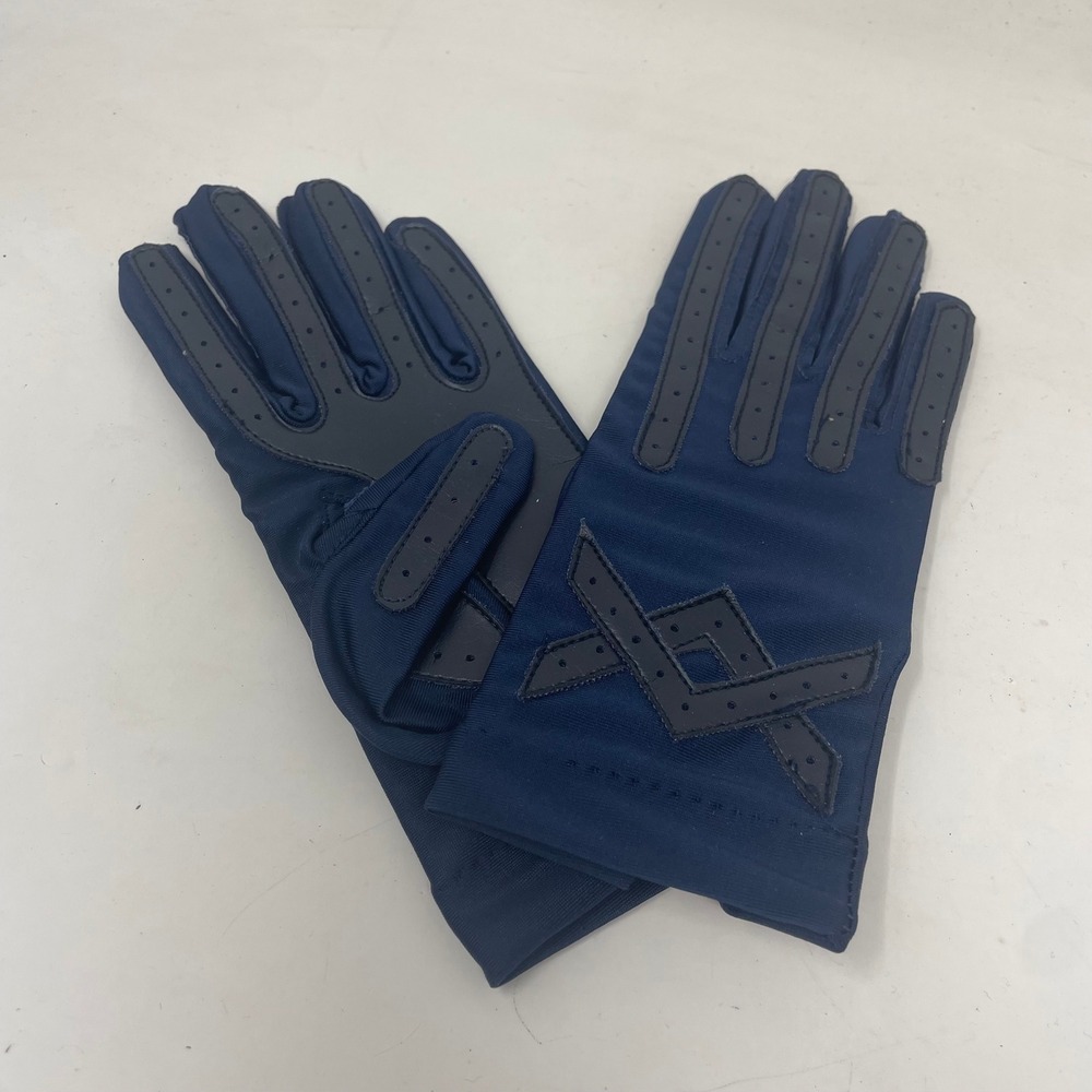 Vintage 1987 Sensations Knit Street Navy Blue Spandex Sport Driving Gloves OSFA - Picture 3 of 6